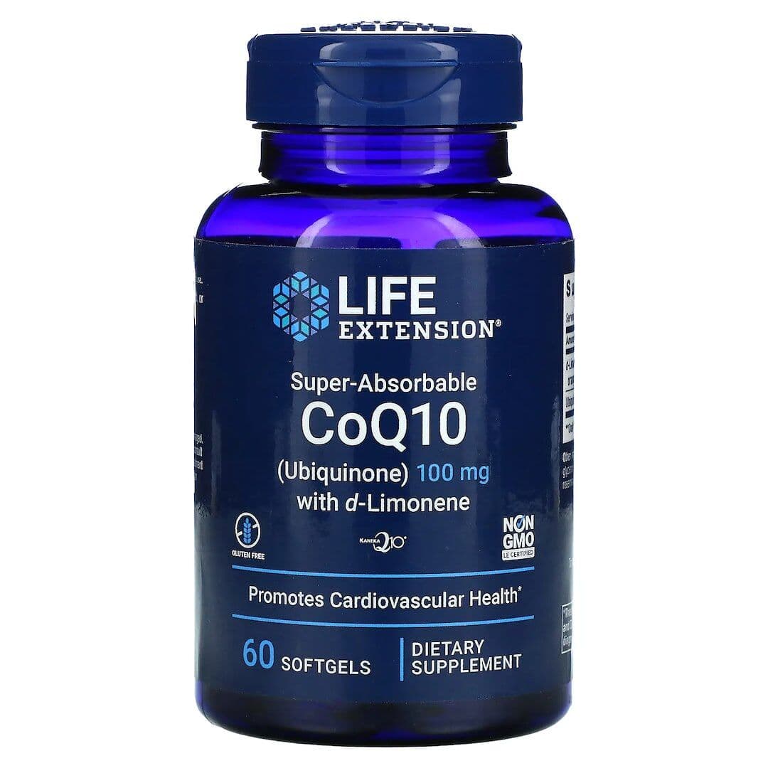 Super-Absorbable CoQ10 (Ubiquinone) with d-Limonene, 100mg - 60 softgels