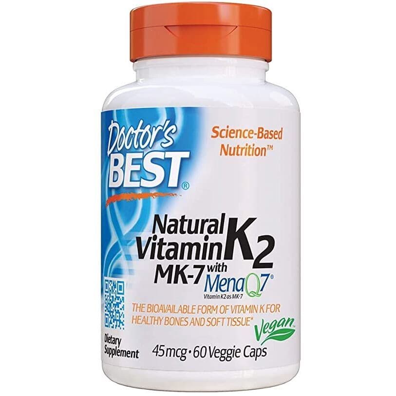 Natural Vitamin K2 MK7 with MenaQ7, 45mcg - 60 vcaps