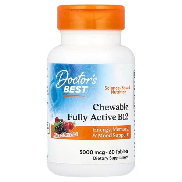 Chewable Fully Active B12, Mixed Berries – 60 tabs