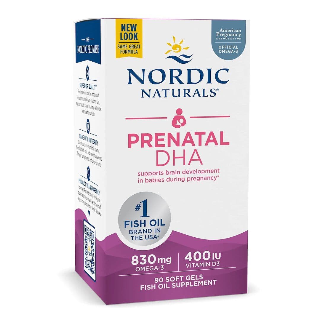 Prænatal DHA, 830 mg Omega-3 + 400 IU D3 uden smag – 90 bløde kapsler