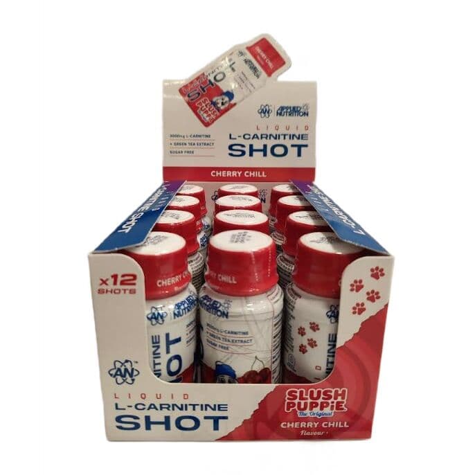 Applied Nutrition – Liquid L-Carnitine Shot, Slush Puppie Cherry Chill – 12 x 60 ml