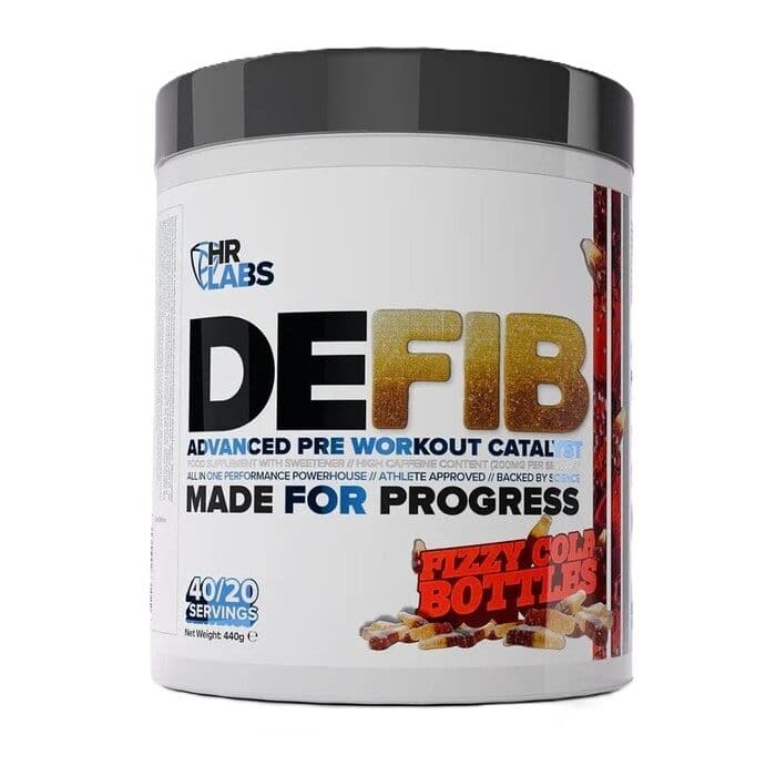 HR Labs – Defib Advanced Pre Workout Catalyst, Fizzy Cola Bottles – 440g