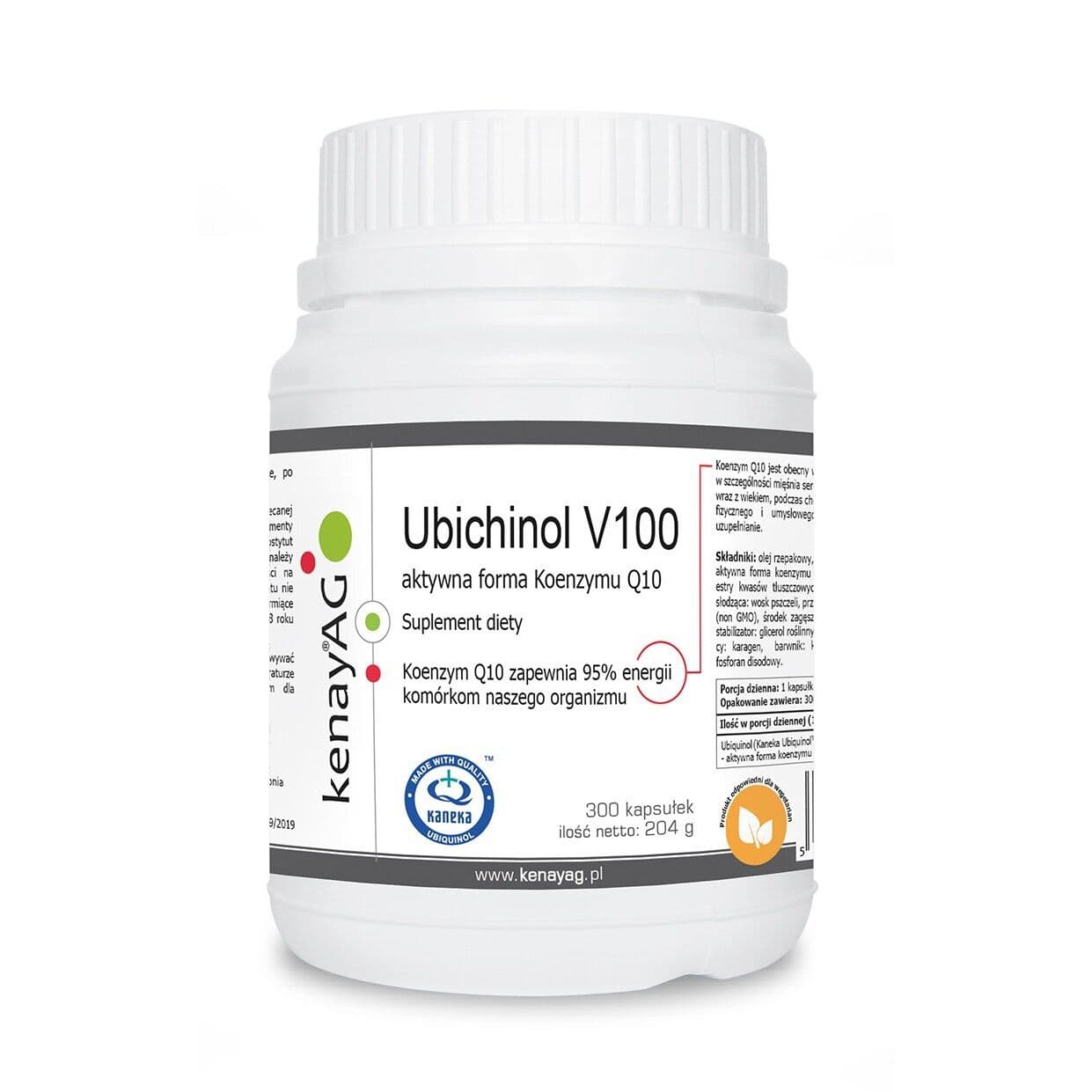 KENAY Ubiquinol V100 Active Coenzyme Q10, 100 mg (300 caps)