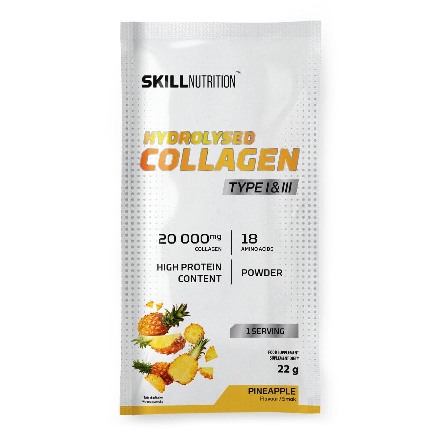 Hydrolysed Collagen Type I & III, Pineapple – 22g (1 serving)