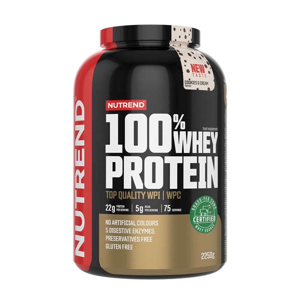 100% Whey Protein, Cookies & Cream - 2250g