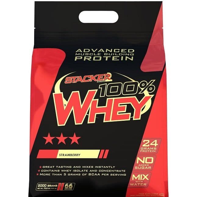 100% Whey, Strawberry - 2000g