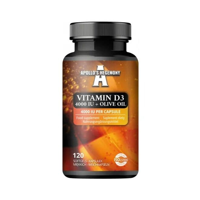 Vitamin D3 4000IU + Olive Oil – 120 softgels